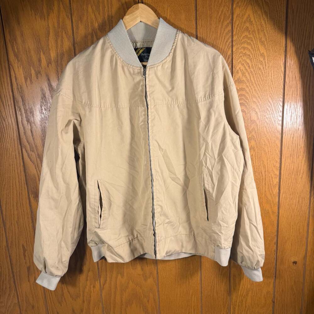 Vintage Sears Outerwear Bomber Jacket Tan Zip Up Made in Japan